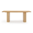 Pemberly Row Natural Oak Wood 79-inch Rectangular Dining Table