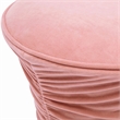 Pemberly Row Contemporary Rose Pink Ruched Velvet Adjustable Ottoman