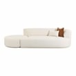 Pemberly Row Cream Boucle 2-Piece Chaise Modular Right-Arm Facing Sofa