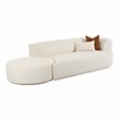 Pemberly Row Cream Boucle 2-Piece Chaise Modular Right-Arm Facing Sofa