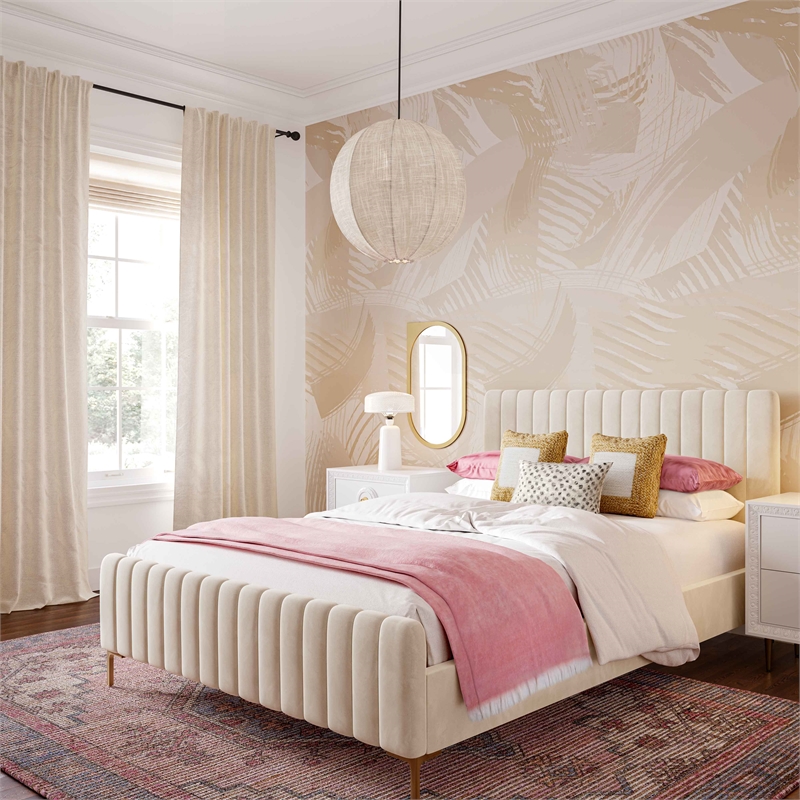 Pemberly Row Transitional Blush Tone 5' x 8' Cotton Area Rug