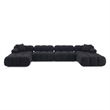 Pemberly Row Black Vegan Shearling 6-piece Modular U-Sectional