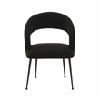 Pemberly Row Handmade Transitional Black Finish Boucle Dining Chair