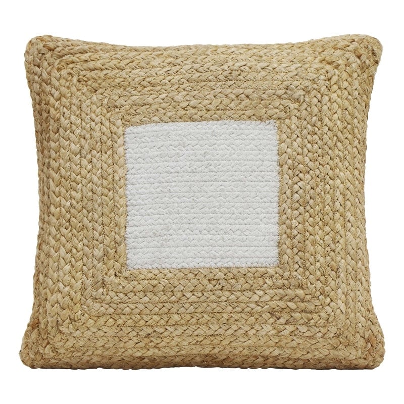 Pemberly Row Handmade Transitional White Square Accent Pillow