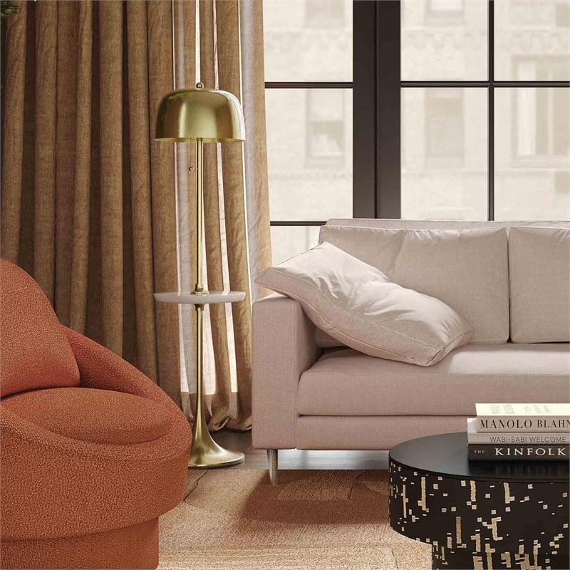 Pemberly Row Modern / Contemporary Handcrafted Gold Steel Floor Lamp