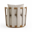 Pemberly Row Contemporary Upholstered Cream Textured Weave Swivel Chair