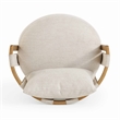 Pemberly Row Contemporary Upholstered Cream Textured Weave Swivel Chair