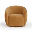 Pemberly Row Handmade Modern / Contemporary Tan Velvet Swivel Chair