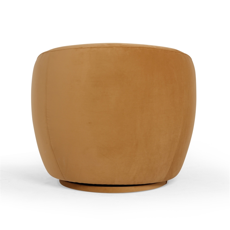Pemberly Row Handmade Modern / Contemporary Tan Velvet Swivel Chair