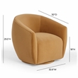 Pemberly Row Handmade Modern / Contemporary Tan Velvet Swivel Chair