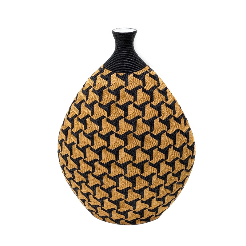 Pemberly Row Modern Transitional Geometric Decorative Paper Vase