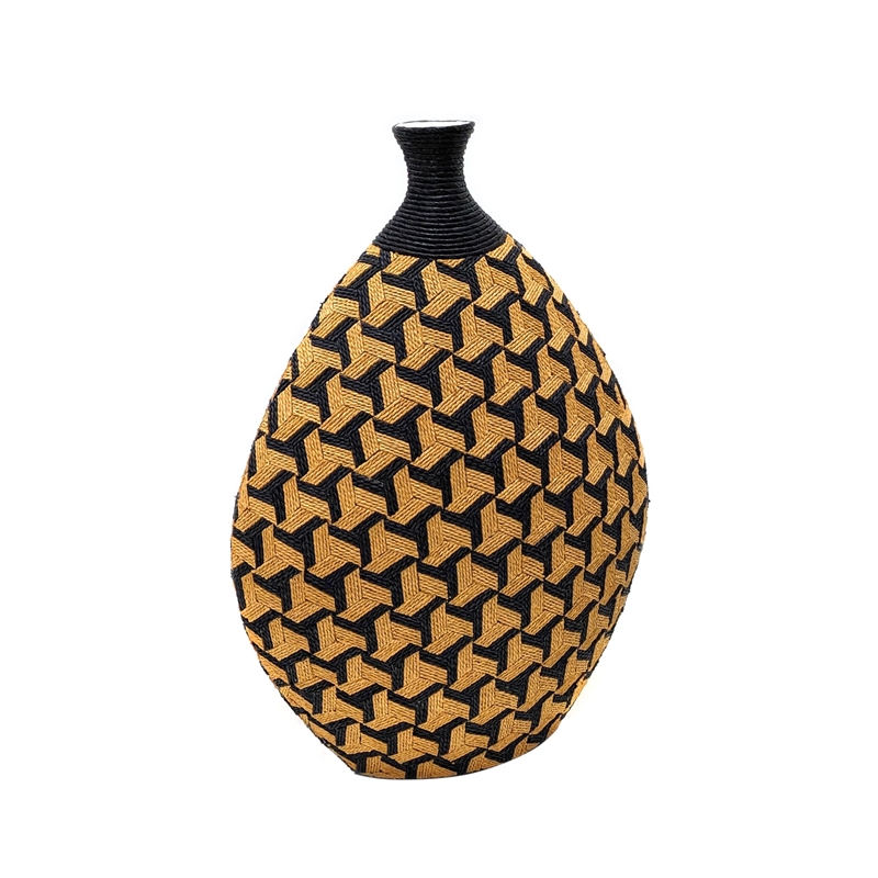 Pemberly Row Modern Transitional Geometric Decorative Paper Vase