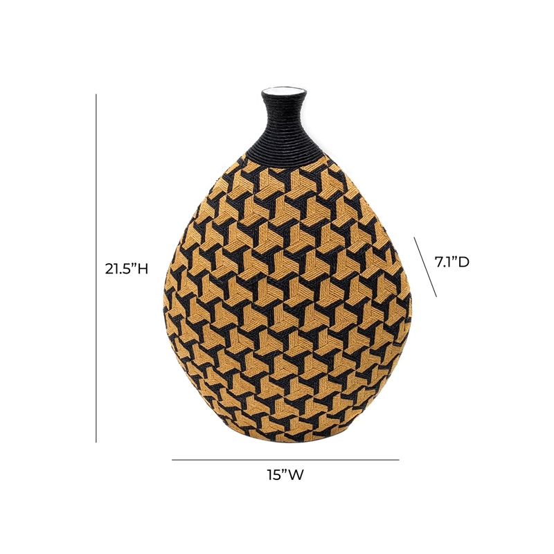 Pemberly Row Modern Transitional Geometric Decorative Paper Vase
