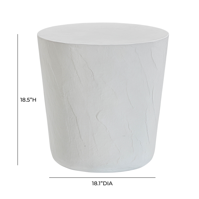 Pemberly Row Light Grey Faux Plaster Indoor / Outdoor Concrete Stool