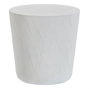 Pemberly Row Light Grey Faux Plaster Indoor / Outdoor Concrete Stool