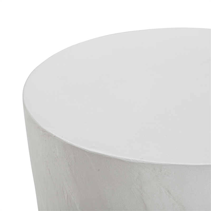 Pemberly Row Light Grey Faux Plaster Indoor / Outdoor Concrete Stool