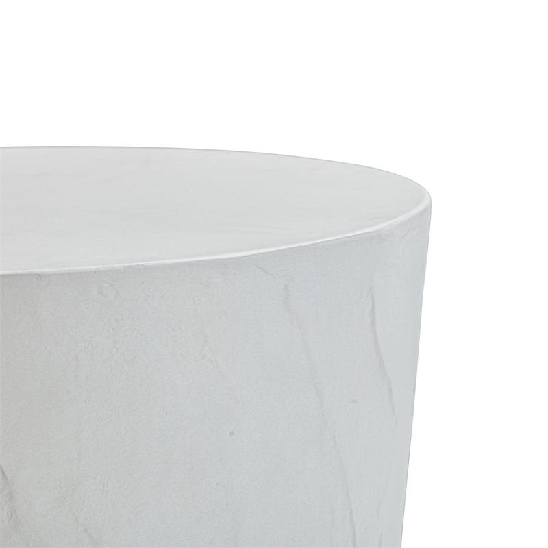 Pemberly Row Light Grey Faux Plaster Indoor / Outdoor Concrete Stool