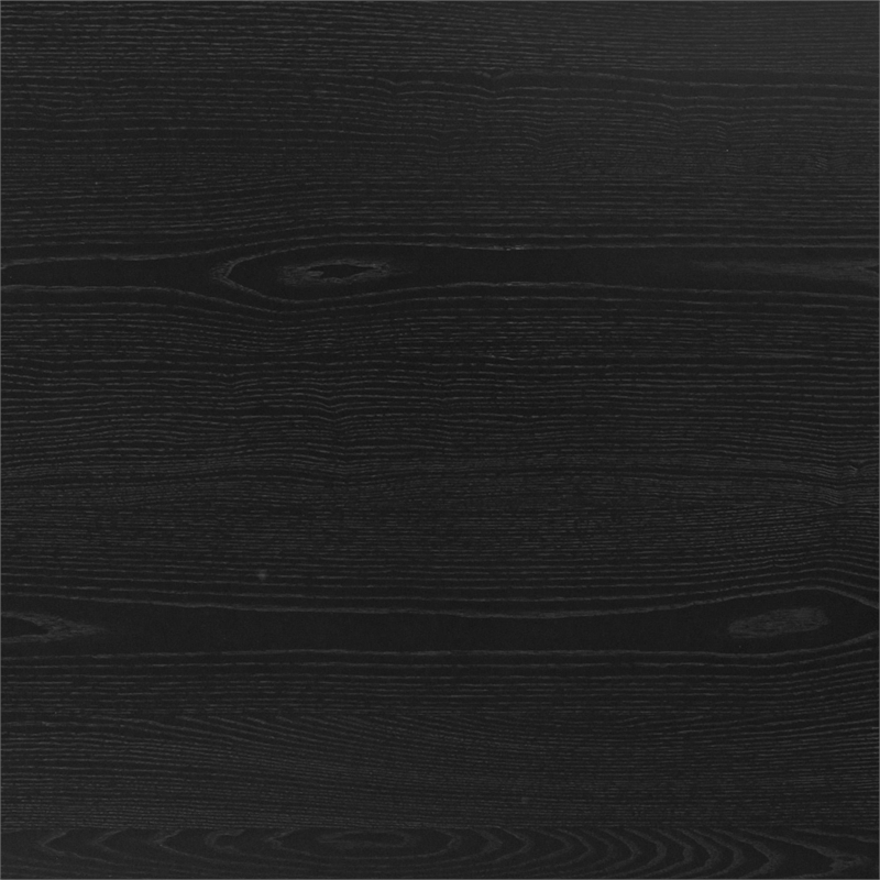 Pemberly Row Contemporary Black Finish Ash Dining Table - 90