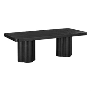 Pemberly Row Contemporary Black Finish Ash Dining Table - 90&quotW x 42&quotD x 30.3&quotH