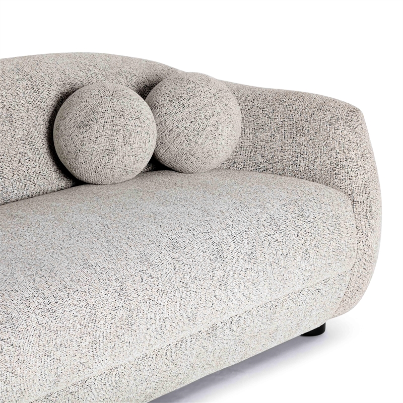 Pemberly Row Contemporary Upholstered Black and White Woven Fabric Sofa