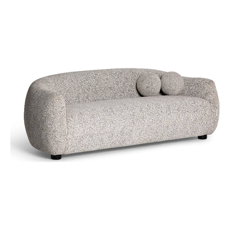Pemberly Row Contemporary Upholstered Black and White Woven Fabric Sofa