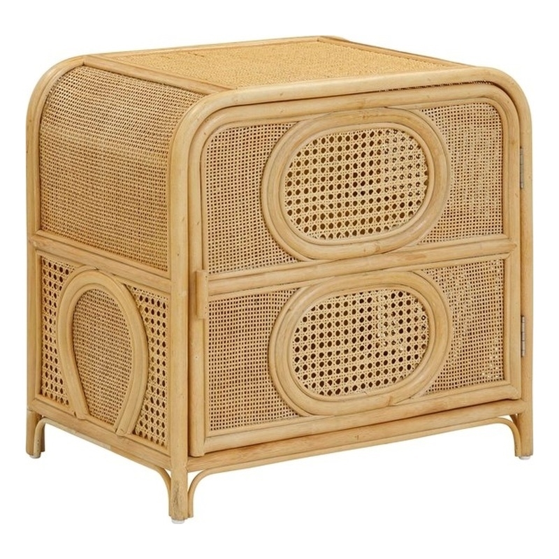 Pemberly Row Modern / Contemporary Natural Rattan Nightstand