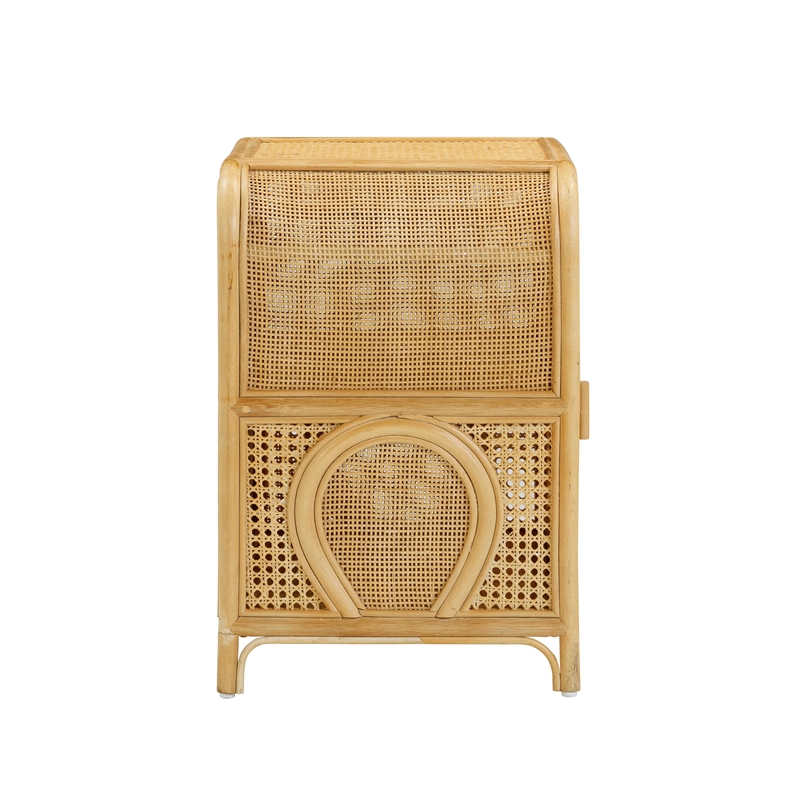 Pemberly Row Modern / Contemporary Natural Rattan Nightstand