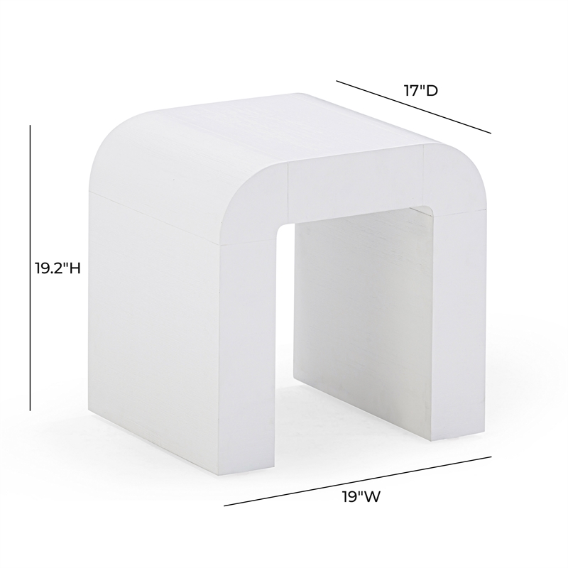 Pemberly Row Modern / Contemporary Hump White Finish Side Table
