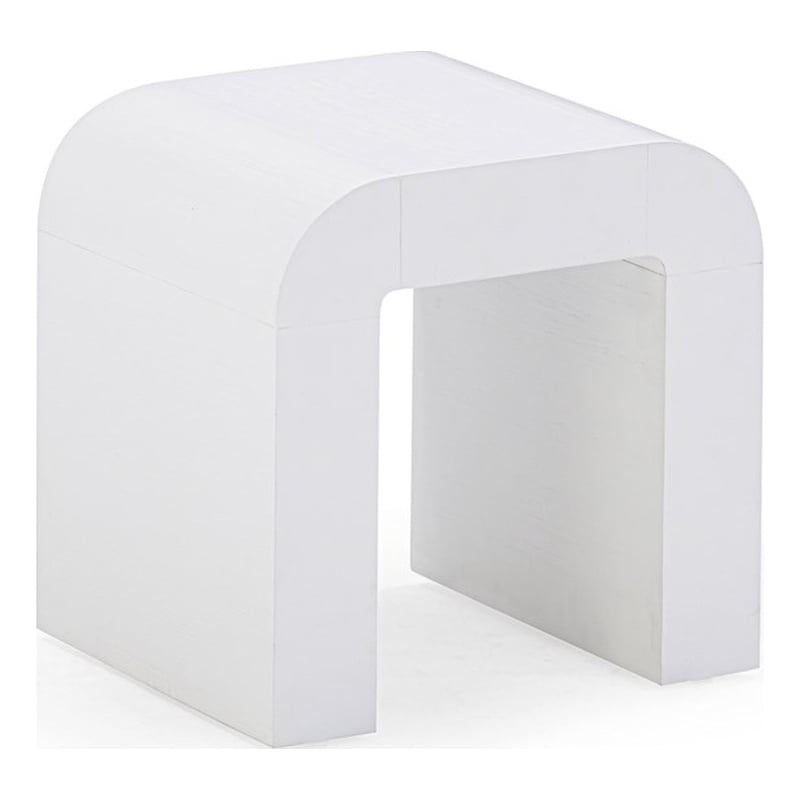 Pemberly Row Modern / Contemporary Hump White Finish Side Table
