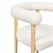 Pemberly Row Handmade Transitional Cream Boucle Dining Chair
