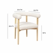 Pemberly Row Handmade Transitional Cream Boucle Dining Chair