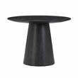 Pemberly Row Handmade Transitional Black Oak Round Dining Table