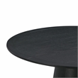 Pemberly Row Handmade Transitional Black Oak Round Dining Table