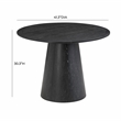 Pemberly Row Handmade Transitional Black Oak Round Dining Table