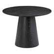 Pemberly Row Handmade Transitional Black Oak Round Dining Table