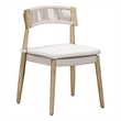 Pemberly Row Transitional Cream Outdoor Dining Chair - Set of 2