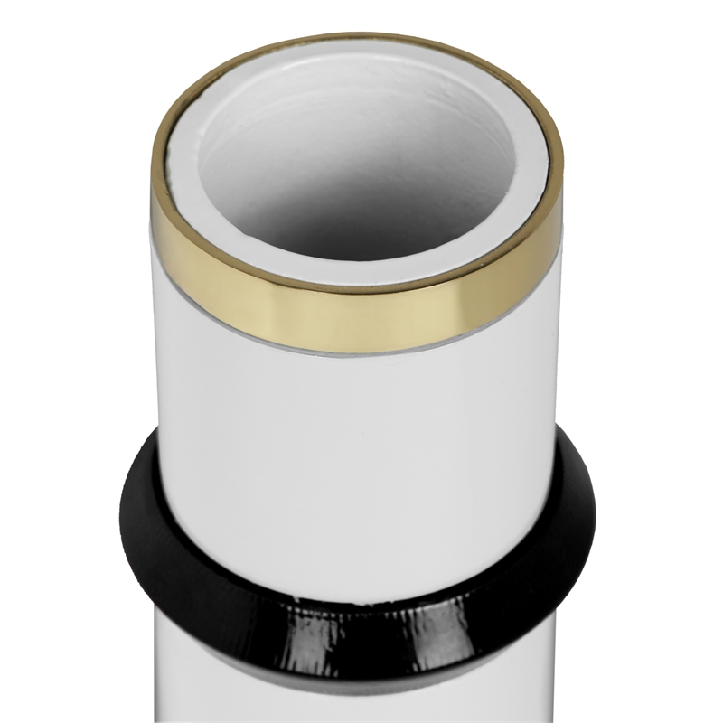 Pemberly Row Handmade Modern Transitional Burgundy Metal Vase