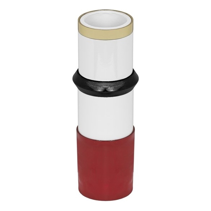 Pemberly Row Handmade Modern Transitional Burgundy Metal Vase