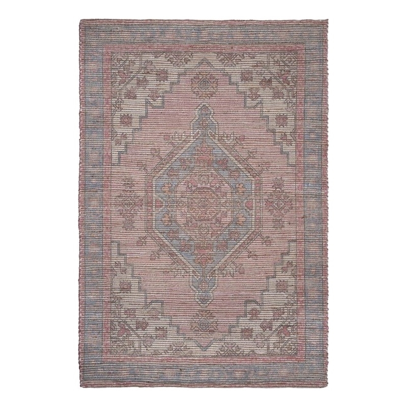 Pemberly Row Transitional Blush Tone 8' x 10' Cotton Area Rug