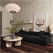 Pemberly Row Contemporary Black Vegan Shearling Modular Loveseat