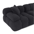 Pemberly Row Contemporary Black Vegan Shearling Modular Loveseat