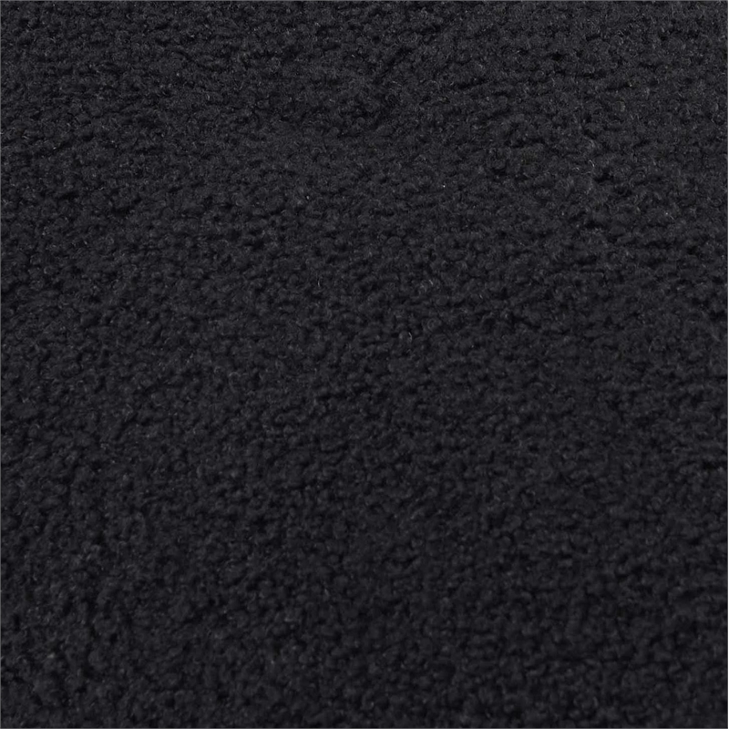 Pemberly Row Contemporary Black Vegan Shearling Modular Loveseat