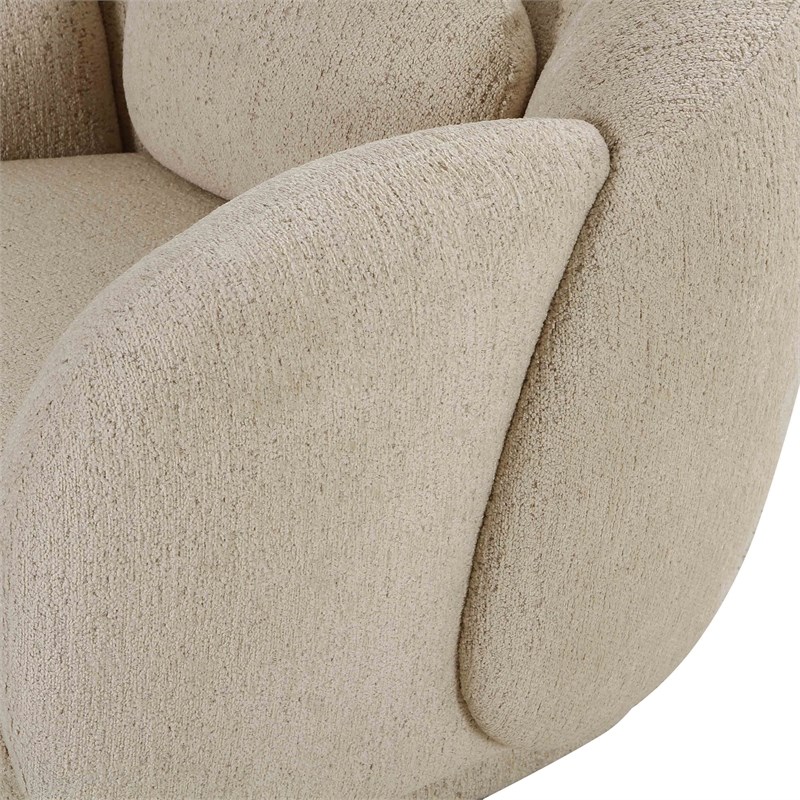 Pemberly Row Handmade Transitional Misty Cream Boucle Accent Chair