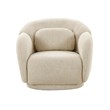 Pemberly Row Handmade Transitional Misty Cream Boucle Accent Chair