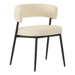 Pemberly Row Handmade Contemporary Cream Vegan Leather Dining Chair