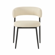 Pemberly Row Handmade Contemporary Cream Vegan Leather Dining Chair