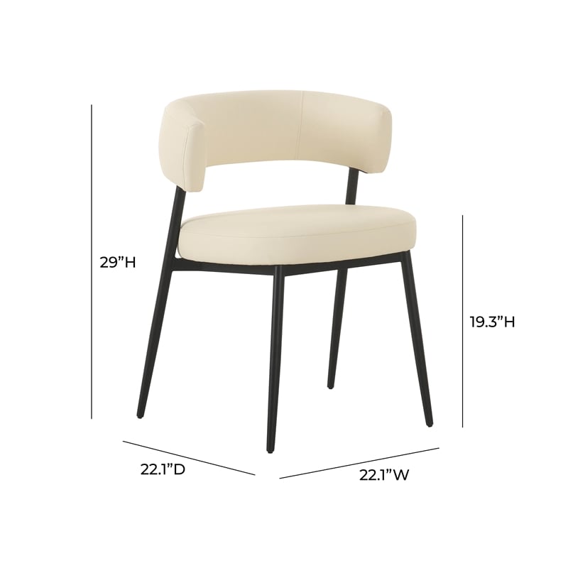 Pemberly Row Handmade Contemporary Cream Vegan Leather Dining Chair
