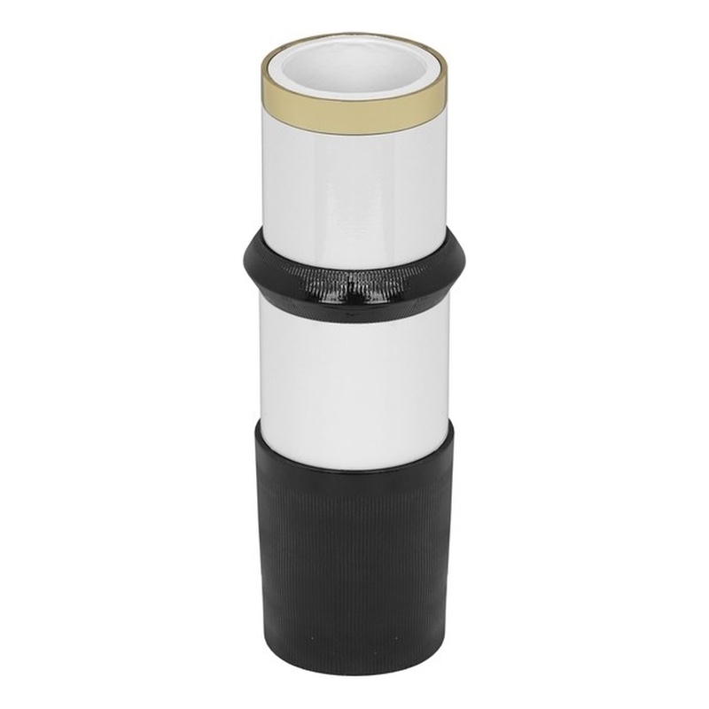 Pemberly Row Handmade Modern Transitional Black Finish Metal Vase