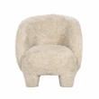 Pemberly Row Transitional Natural Vegan Shearling Accent Chair