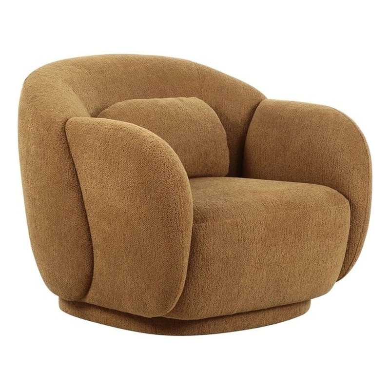 Pemberly Row Handmade Transitional Misty Brown Boucle Accent Chair